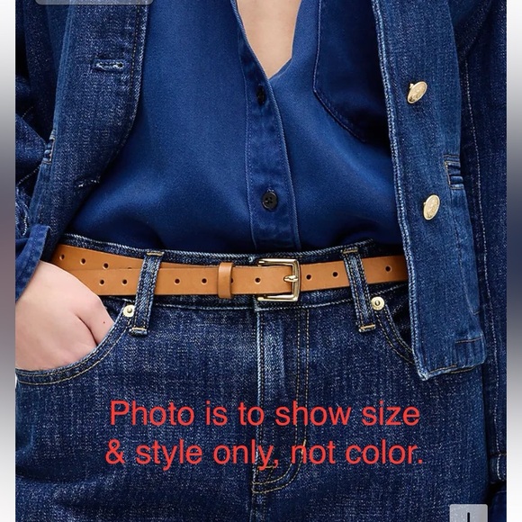 J. Crew Perforated Italian Leather Belt, XS/S, Dark Mauve (Nude/Blush/Pink), NWT - Picture 10 of 10